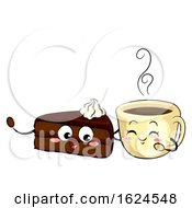 Mascot Sachetorte Cake And Coffee Illustration