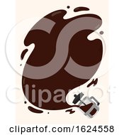 Coffee Press Spill Frame Illustration