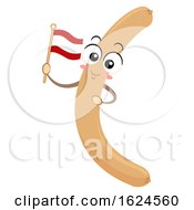 Mascot Austria Vienna Sausage Flag Illustration