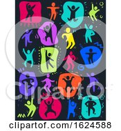 Poster, Art Print Of Colored People Dancing Illustration