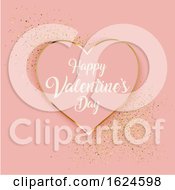 Poster, Art Print Of Valentines Day Background With Heart And Gold Glitter