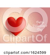 Valentines Day Background With Heart On Glitter