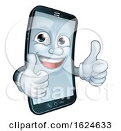 Poster, Art Print Of Mobile Phone Thumbs Up Cartoon Mascot