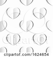 Poster, Art Print Of Valentines White Paper Heart Seamless Background
