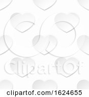 White Paper Valentines Heart Seamless Background