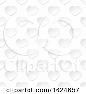 Poster, Art Print Of White Paper Heart Seamless Background Pattern