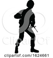 Soldier Detailed Silhouette by AtStockIllustration