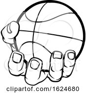 Poster, Art Print Of Hand Holding Basketball Ball