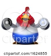 3d French Chicken On A White Background by Julos
