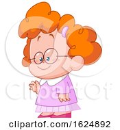Poster, Art Print Of Cartoon Red Haired White Girl With Glasses