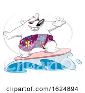 Cartoon Polar Bear Surfing