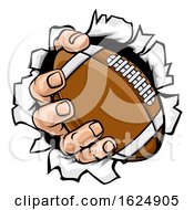 Football Ball Hand Tearing Background by AtStockIllustration