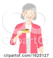 Poster, Art Print Of Senior Woman Bank Card Illustration