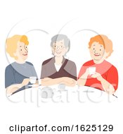 Senior Woman Coffee Illustration