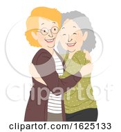 Poster, Art Print Of Senior Woman Hug Illustration