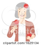 Poster, Art Print Of Senior Woman Juggle Balls Illustration
