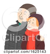 Poster, Art Print Of Senior Couple Winter Illustration