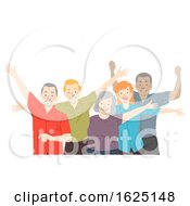 Poster, Art Print Of Seniors Citizen Happy Illustration