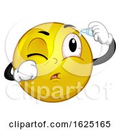 Smiley Mascot Red Itchy Eyes Eye Drop Illustration