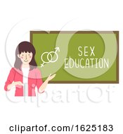 Poster, Art Print Of Girl Blackboard Sex Education Illustration