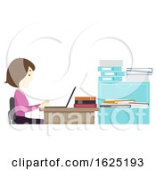 Poster, Art Print Of Girl Teacher Browse Laptop Faculty Room