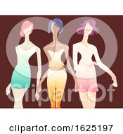 Poster, Art Print Of Girls Ombre Clothes Illustration