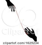 Poster, Art Print Of Hands Red String Fate Illustration