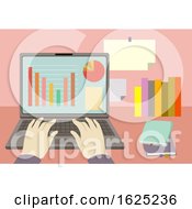 Poster, Art Print Of Hands Laptop Accounting Illustration