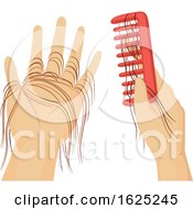 Poster, Art Print Of Hands Comb Hair Fall Illustration