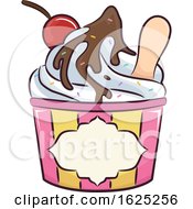 Poster, Art Print Of Ice Cream Sundae Illustration