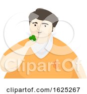 Man Eat Broccoli Illustration