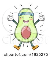Mascot Avocado Exercise Energized Illustration