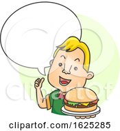 Man Burger Speech Bubble Illustration