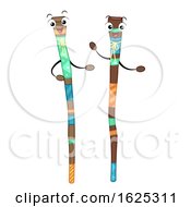 Poster, Art Print Of Mascot Walking Sticks Illustration
