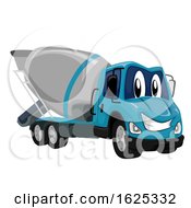 Poster, Art Print Of Mascot Cement Mixer Truck Illustration