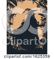 Poster, Art Print Of Halloween Witch Tropical Setting Illustration