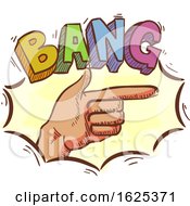 Poster, Art Print Of Finger Gun Hand Bang Illustration