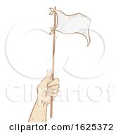 Hand White Flag Illustration