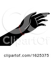 Hand Silhouette Red String Bracelet Illustration by BNP Design Studio