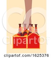 Poster, Art Print Of Hand Carrier Box Beer Illustration