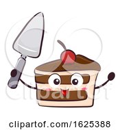 Poster, Art Print Of Mascot Cake Cutlery Knife Illustration