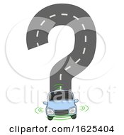 Poster, Art Print Of Self Driving Car Question Mark Illustration