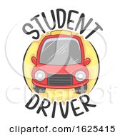 Poster, Art Print Of Car Student Driver Icon Illustration