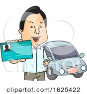 Man Driver License Illustration
