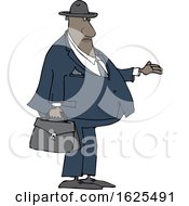 Poster, Art Print Of Cartoon Black Male Debt Collector Holding His Hand Out