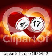 Bingo Lottery Valentine Red Hearts Background