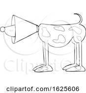 Cartoon Lineart Dog Wearing A Cone