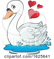 Valentine Swan With Hearts
