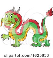 Poster, Art Print Of Green And Red Chinese Dragon