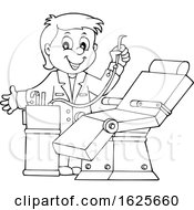 Poster, Art Print Of Black And White Dentist Standing By A Chair